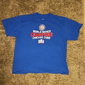 Blue Chicago Cubs 2016 World Series Champions Men's 2XL T-Shirt